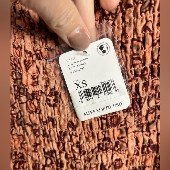 Free People Smock it to Me Mini in Apricot Combo NWT - Picture 9 of 9